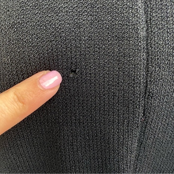 St. John Vintage Black Dress Size 2 Illusion Sparkly Snowflake Mock Turtleneck - Picture 16 of 17